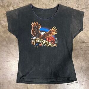 VINTAGE 1987 3D‎ EMBLEM HARLEY DAVIDSON TEE SIZE S